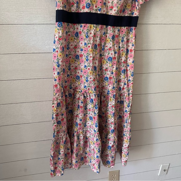 Boden Floral Midi Dress with Navy Accents - Picture 10 of 12